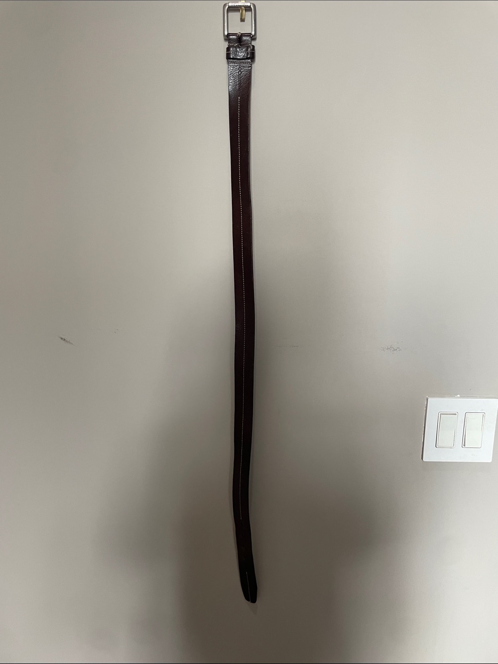 Columbia Dark Brown Leather Belt with Silver Buckle